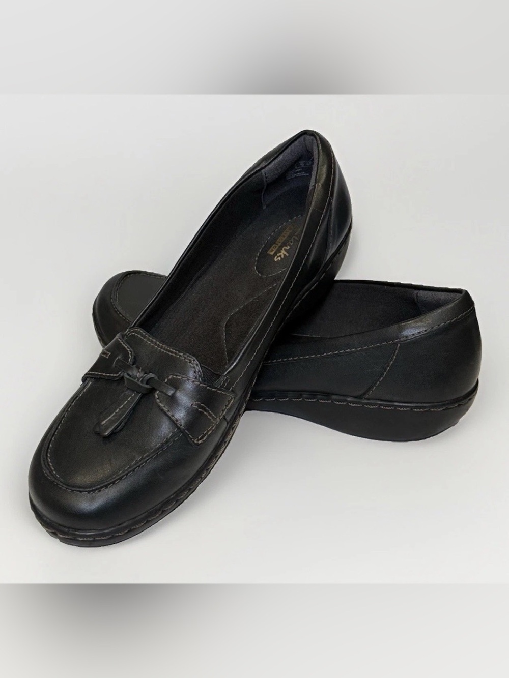 Clarks Collection Ashland Bubble Slip on Black Loafer Women's Size 9N
